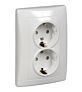 РОЗЕТКА ДВОЙНАЯ С ЗАЗЕМЛЕНИЕМ СО ШТОРКАМИ БЕЛАЯ В СБОРЕ SEDNA SDN3000721 SCHNEIDER ELECTRIC